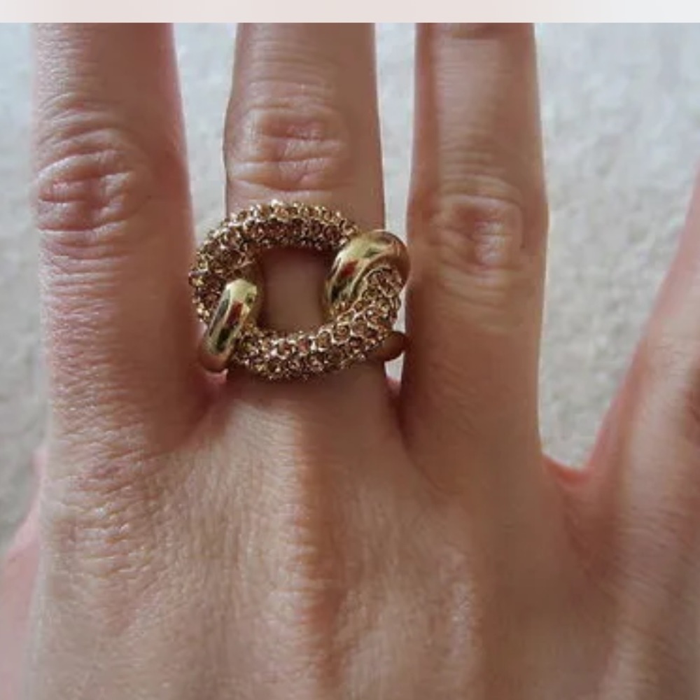 BRAND NEW THE LIMITED GOLD RING WITH GOLD RHINESTONES - Bling Loop NEW SIZE 7